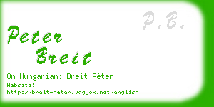 peter breit business card